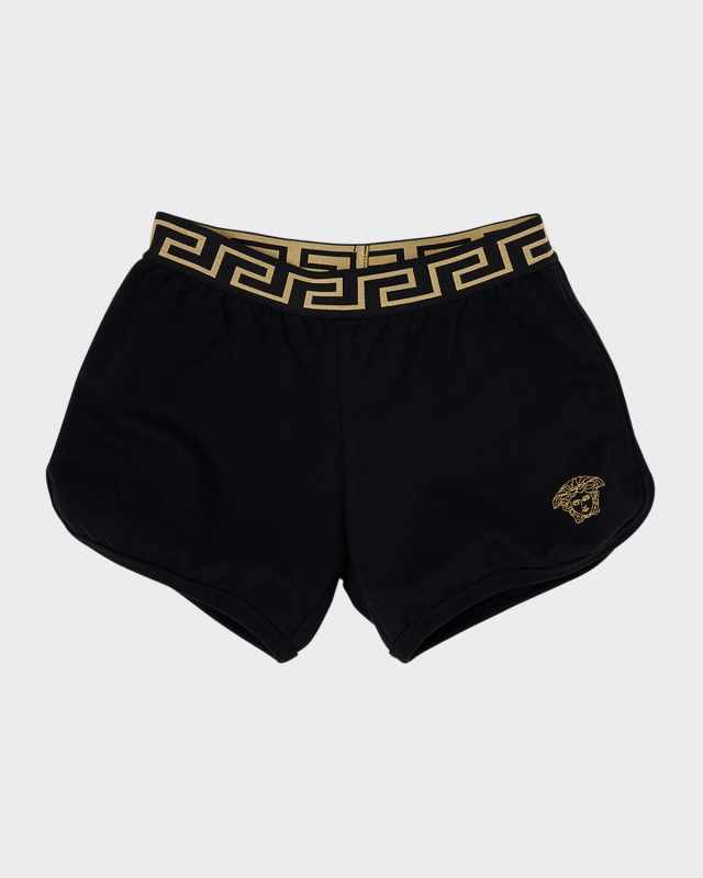 Medusa Embroidery Fleece Shorts, Size 8-